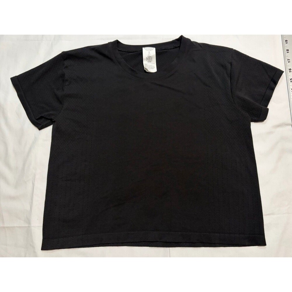 Athleta In Motion Seamless Tee T-Shirt Solid Black Women's Size XS Breathable